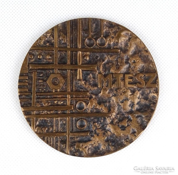 1C765 Asszonyi Tamás : MTESZ nagyméretű bronzplakett díszdobozában