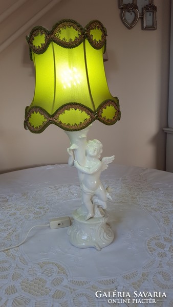2 Pcs. Angelic, putto porcelain lamp