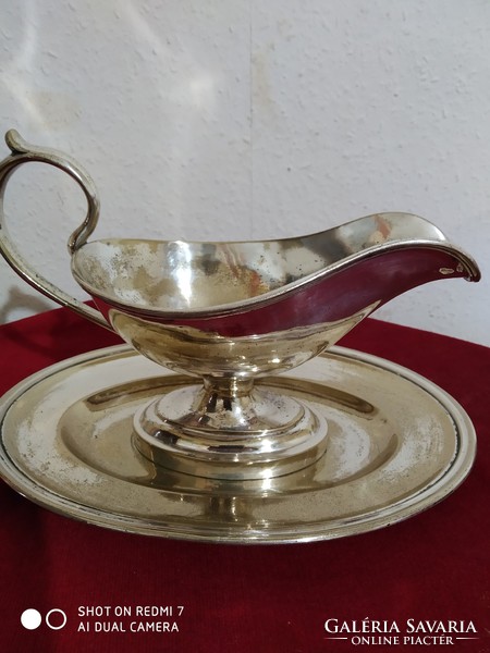 Silver-plated large alpaca with sauce spout