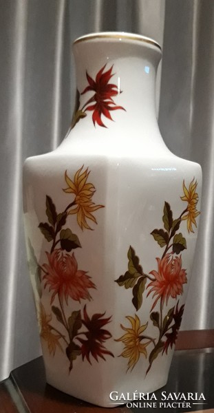 Hollóházi 36.5 cm high porcelain vase with asters pattern