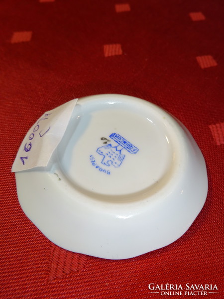 Aquincum porcelain, mini table centerpiece with Hajdúszo boszlo image, diameter 5.6 cm. He has! Jokai.