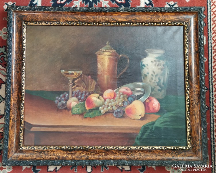 Beautiful oil painting. - In a rosewood frame, external size: 70x55 cm.