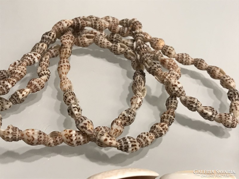 Tengeri kagylókból fűzött nyakláncok, 76 cm hosszúak