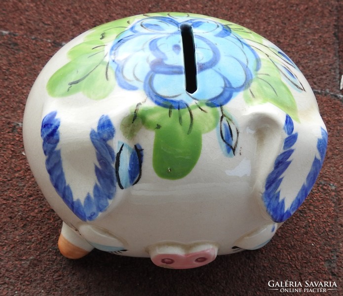 Vintage majolica glazed piggy ceramic money box