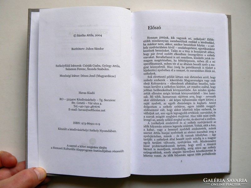 Székely dictionary, Attila Sántha 2004, book in good condition