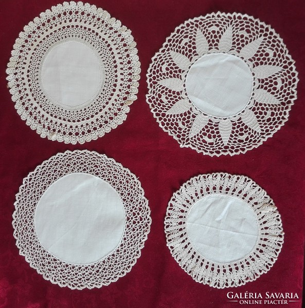 4 white cotton tablecloths with beautiful ecru crochet