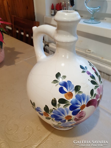 Hand painted white harvester jar for sale!