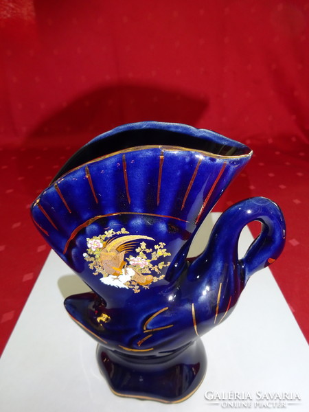 Német porcelán kobalt kék váza, hattyú formájú. Magassága 15 cm. Vanneki!