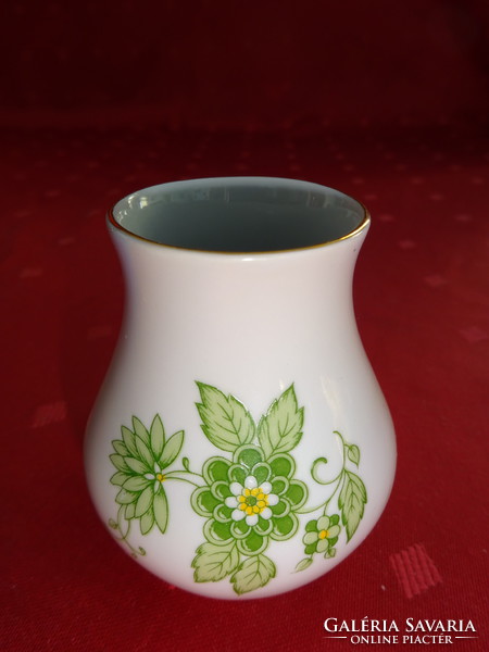 Aquincum porcelain, mini vase with green pattern, height 6.5 cm. He has! Nice..