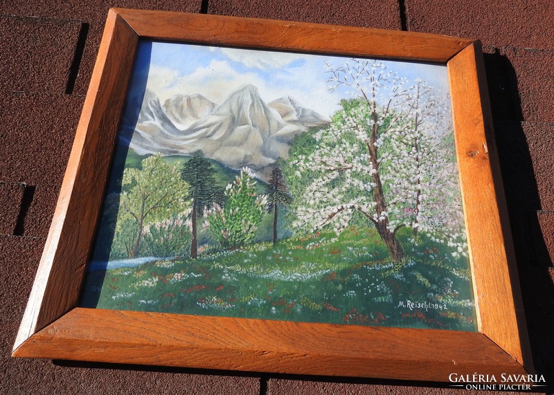 Tavasz a hegyek között _ jelzett festmény