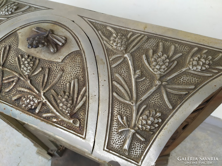 Antik Art Deco szecesszió jugendstil vaskályha kályha bányász vájár kandalló keret