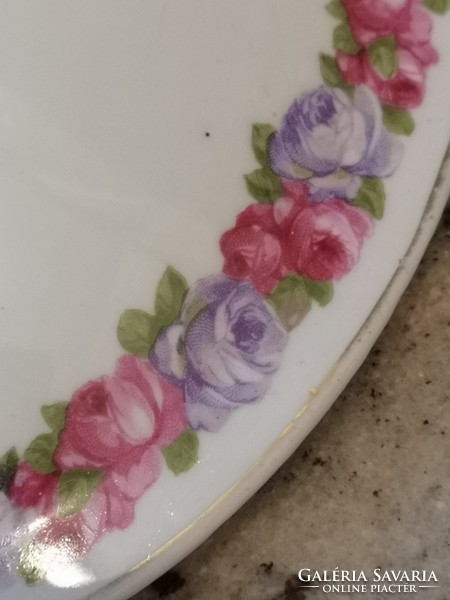 Régi, rózsás porcelán levestál