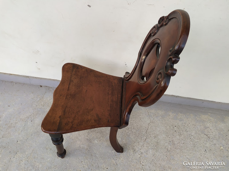 Antique patinated hardwood renaissance carved chair