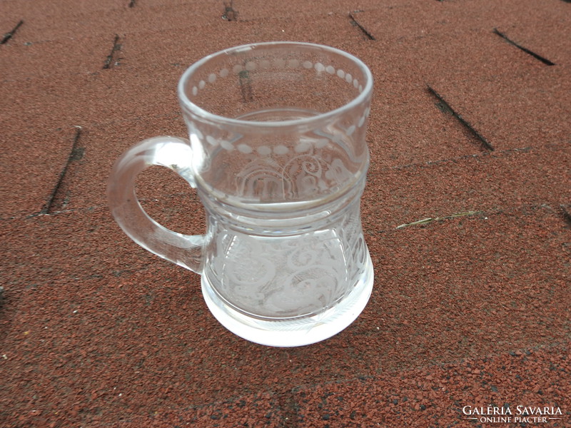Hand polished glass beer mug - glass cup