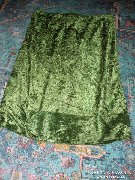 Lime green elastic velvet skirt