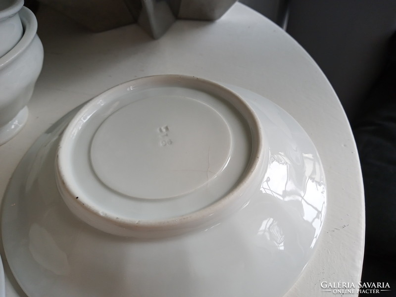 Antik fehér vastag porcelán nagy csésze párban 