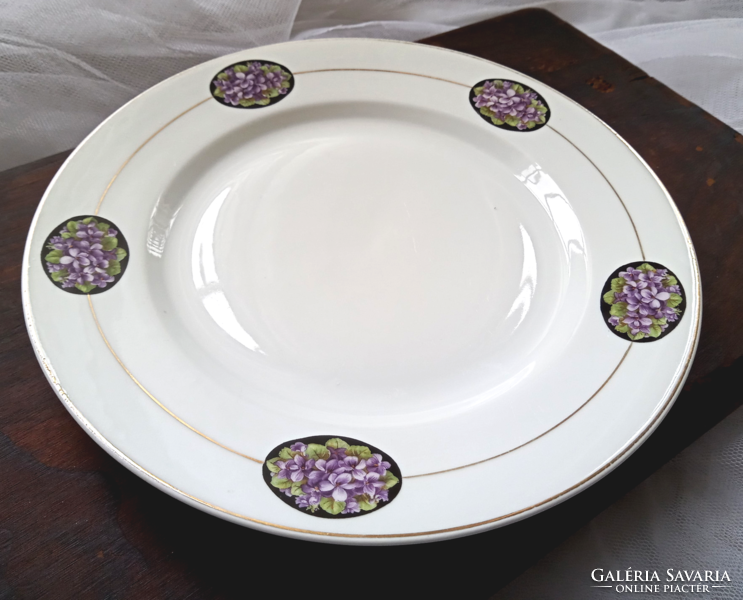 Old violet Czech flat plate
