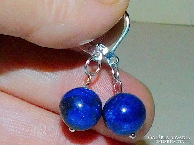 Lapis lazuli mineral sphere earrings