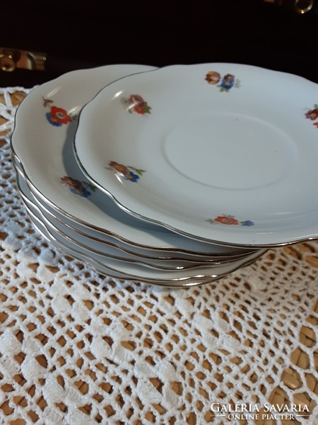 Zsolnay porcelain, antique, gold ornate, floral pattern flawless 15-piece tea set