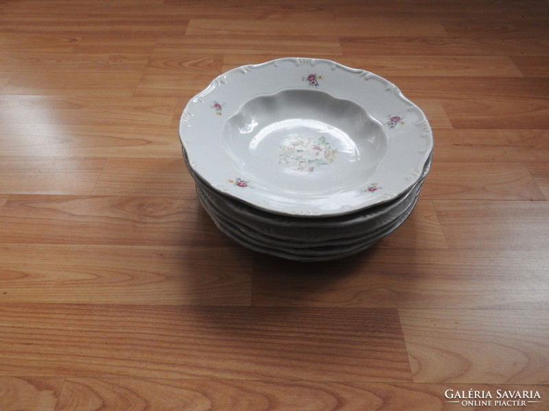 Old Zsolnay plate set - 4 flat and 2 deep plates