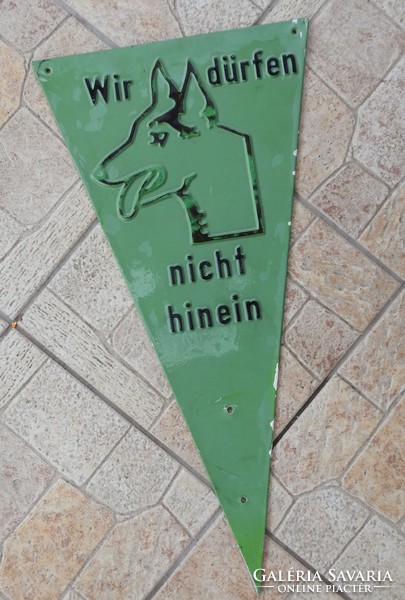 Régi házőrzőre figyelmeztető  német nyelvű zománctábla - zománc tábla