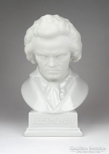 1D161 Régi Beethoven Herendi porcelán mellszobor 21.5 cm