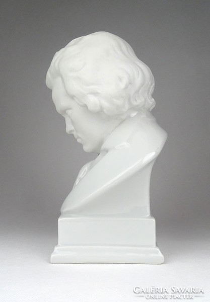 1D161 Régi Beethoven Herendi porcelán mellszobor 21.5 cm