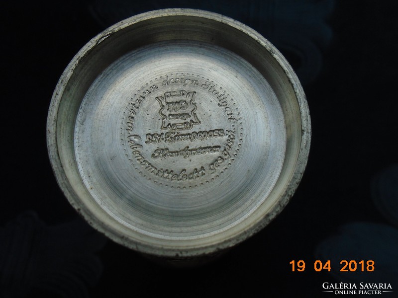 Embossed hand-engraved cup 95% pewter stuttgart