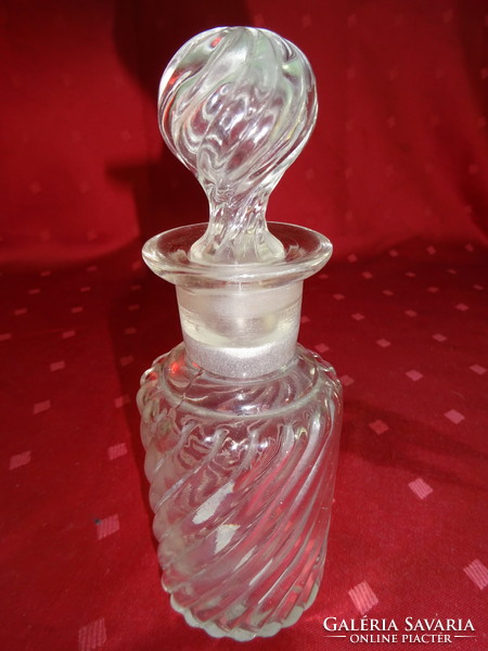 Antique twisted glass jar with stopper, height 16 cm. He has! Jókai.