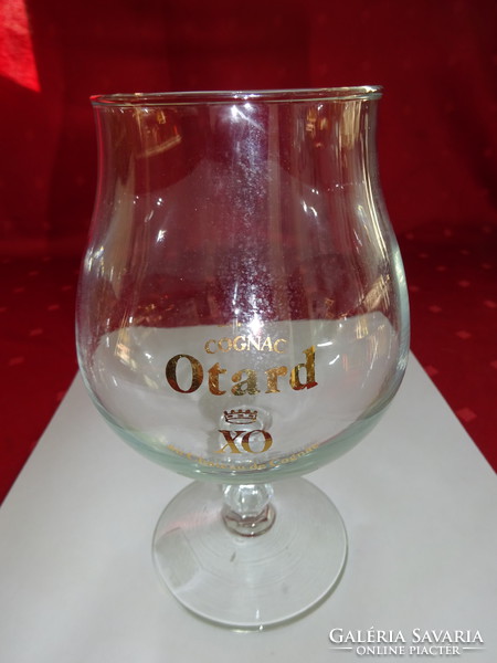 Talpas, öblös üvegpohár, Cognac OTARD XO felirattal, magassága 15 cm. Vanneki!