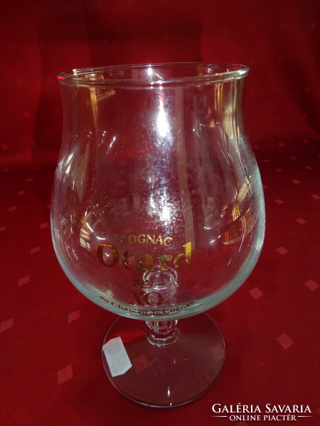 Talpas, öblös üvegpohár, francia  Cognac OTARD XO felirattal, magassága 15 cm. Vanneki!