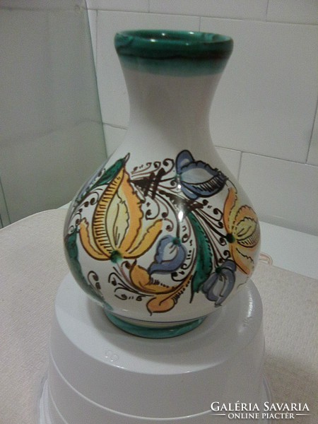 Folk ceramic vase with gift ceramic picture