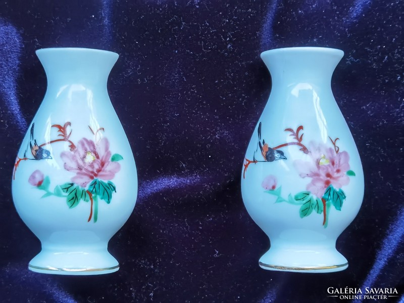 LEÁRAZTAM!!! Régi, kézzel festett kínai porcelán váza pár kismadárral
