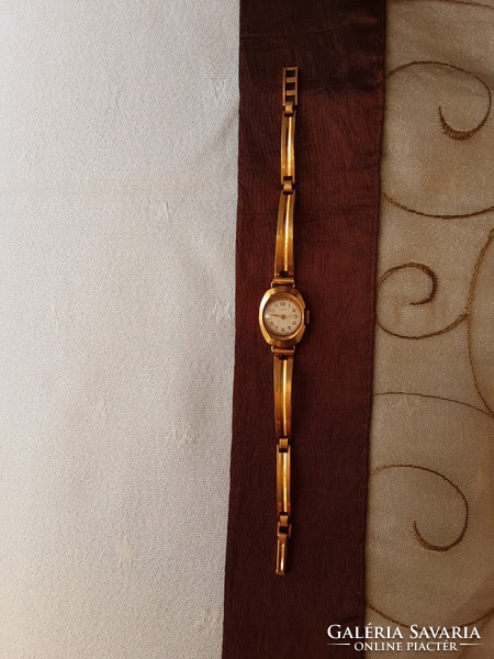 Original Luch mechanical gilded women's watch with gilded strap