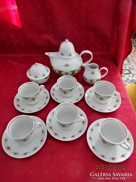 Henneberg German porcelain tea set for six people, 15 pieces. He has!