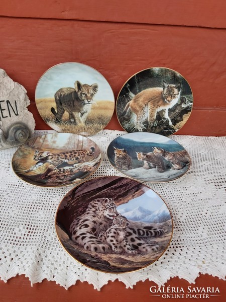 Beautiful wild small wonders of the wild charles frace lynx lion plate decorative plate collector