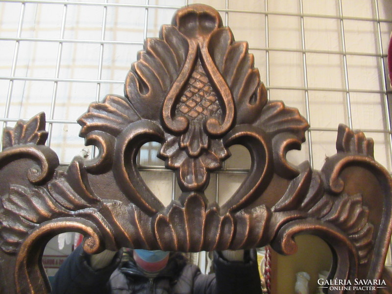 Art Nouveau bronze mirror