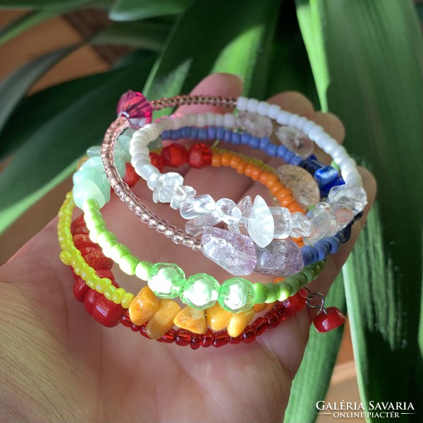 Chakra harmonizing bracelet - 7 chakra bracelet - gemstone bracelet - bangle size: m