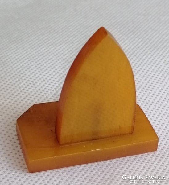 Small old antique amber colored vinyl favor object keepsake