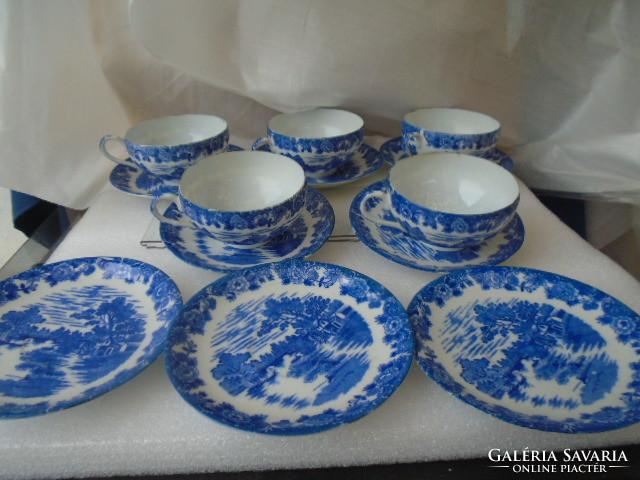 5  személyes + 3 tányér ajándék  ritka szép kínai porcelán teáskészlet