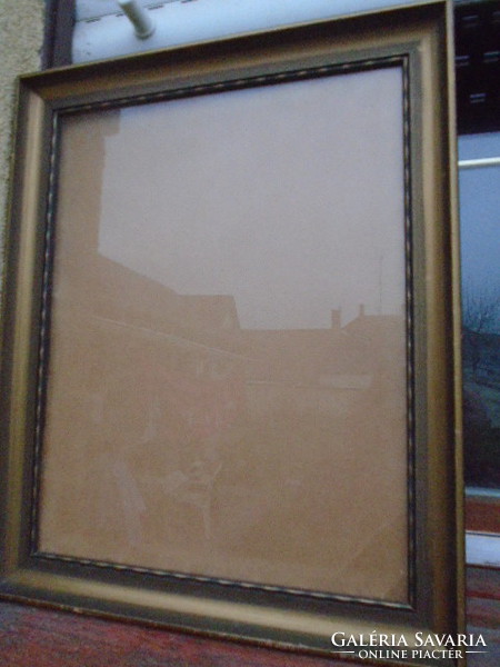 Nice condition wooden painting frame with glass and contemporary thick cardboard paper