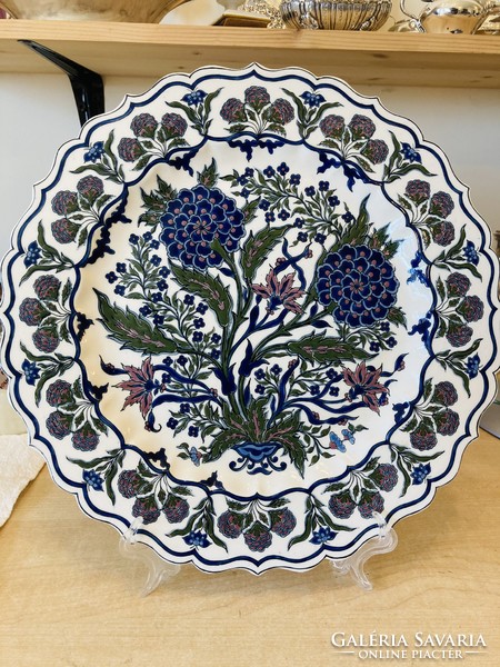 Zsolnay antik cakkos szélű perzsa tányér 1878 ból