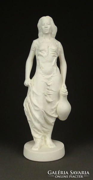 1D193 Józsa Lajos : Kerámia vízhordó nő szobor 27 cm