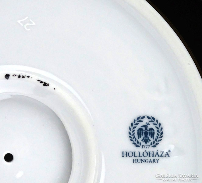 1D229 Jurcsák mintás Hollóházi porcelán hamutál 12.5 cm