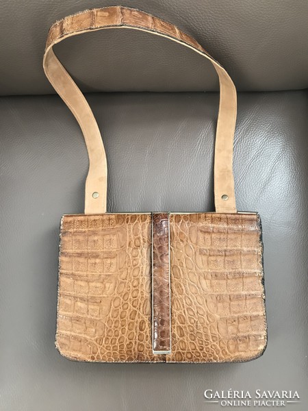 Crocodile leather bag antique