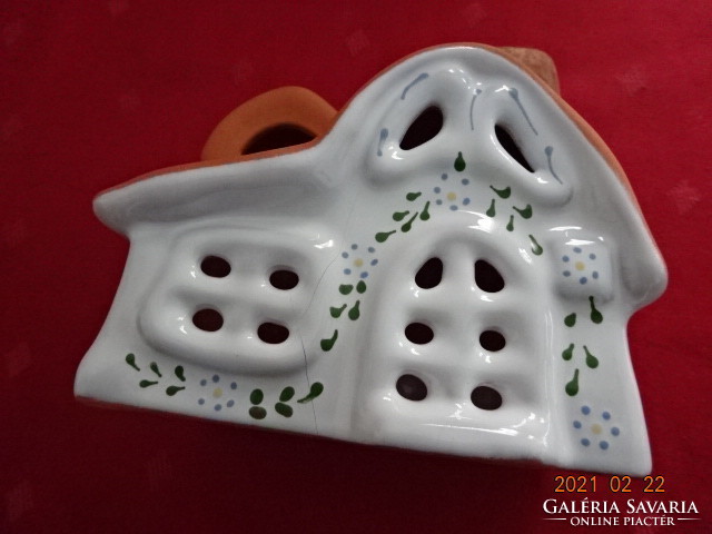 Ceramic, glazed ceramic candle holder, house shape, height 13 cm. He has!