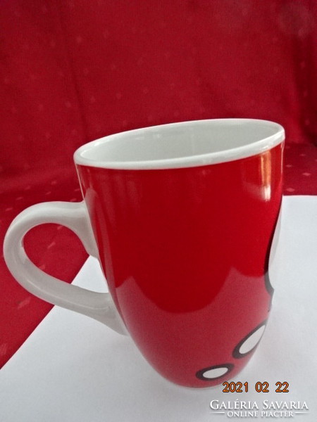 Német porcelán, KIKA piros reklám pohár, átmérője 8 cm. Vanneki!