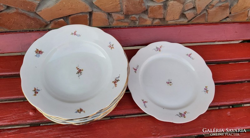 7 pcs zsolnay porcelain floral plates peasant village decoration
