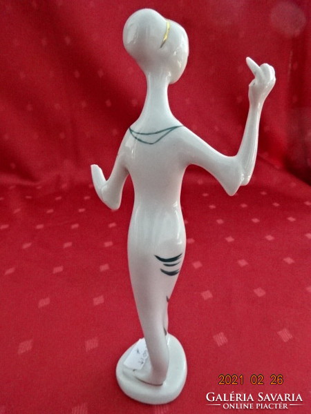 Drasche porcelain statue, hand painted lady in long dress, height 18.5 cm. There are good ones. !