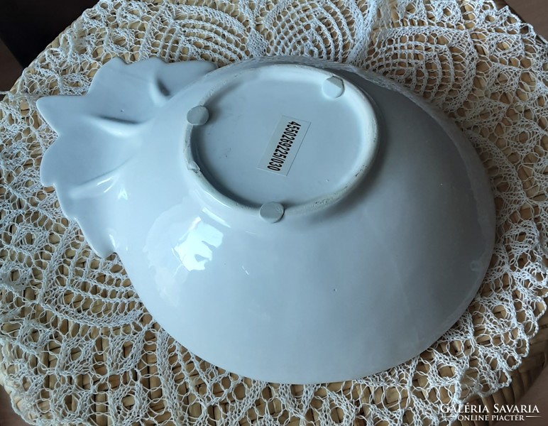 Ceramic bowl, serving, centerpiece, fruit plate, 26 x 18 cm, flawless, gorgeous white